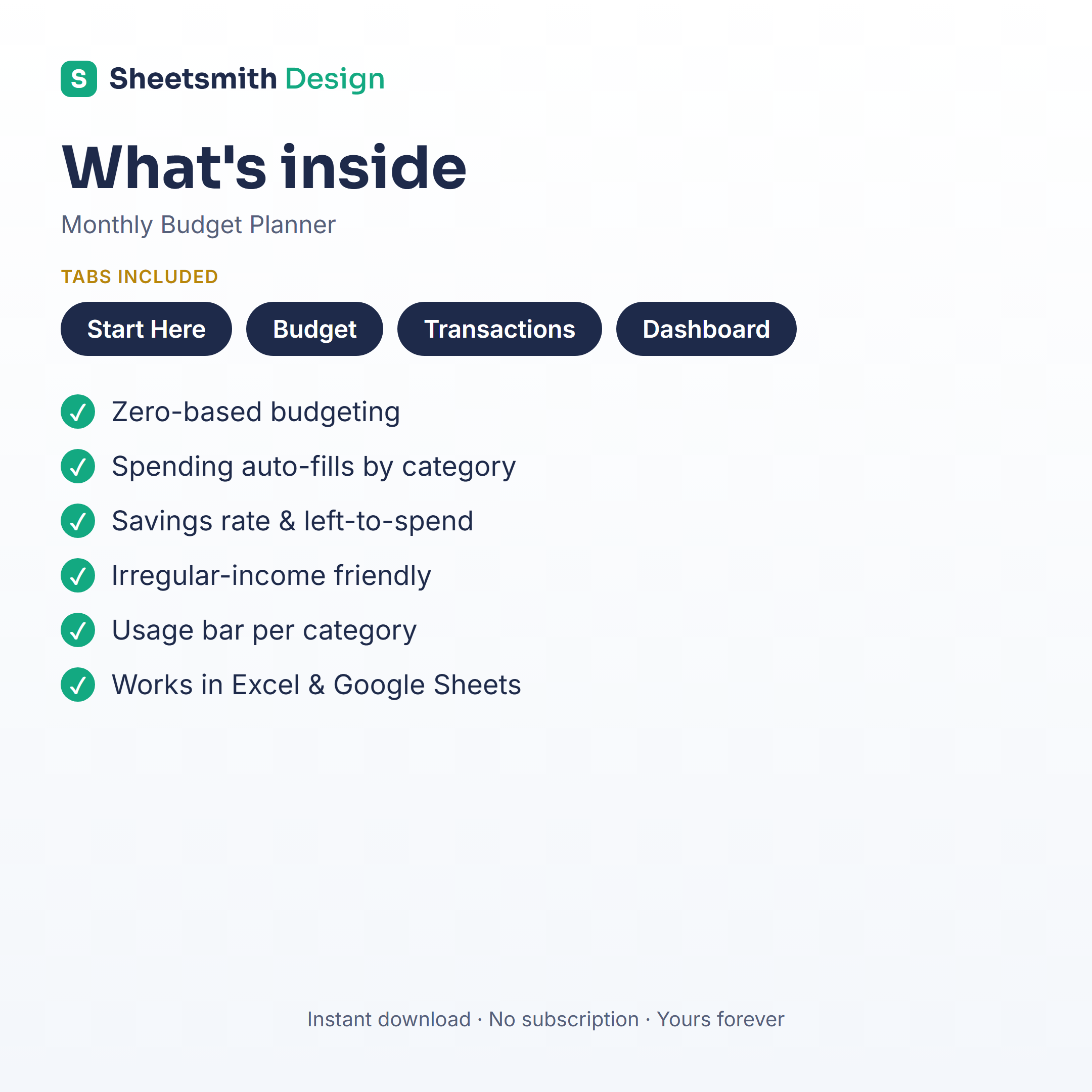 The Monthly Budget Planner dashboard